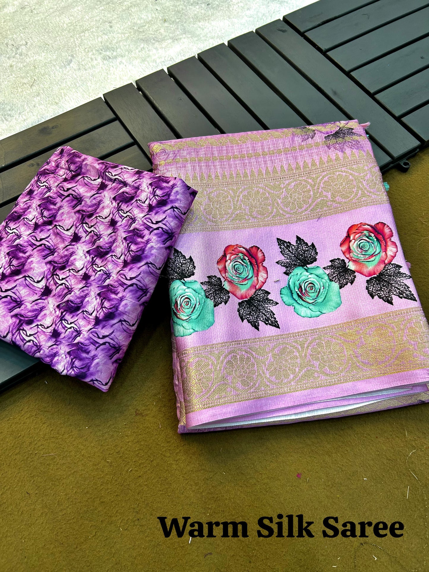 Pulple Color Kota Doriya Digital Printed Saree