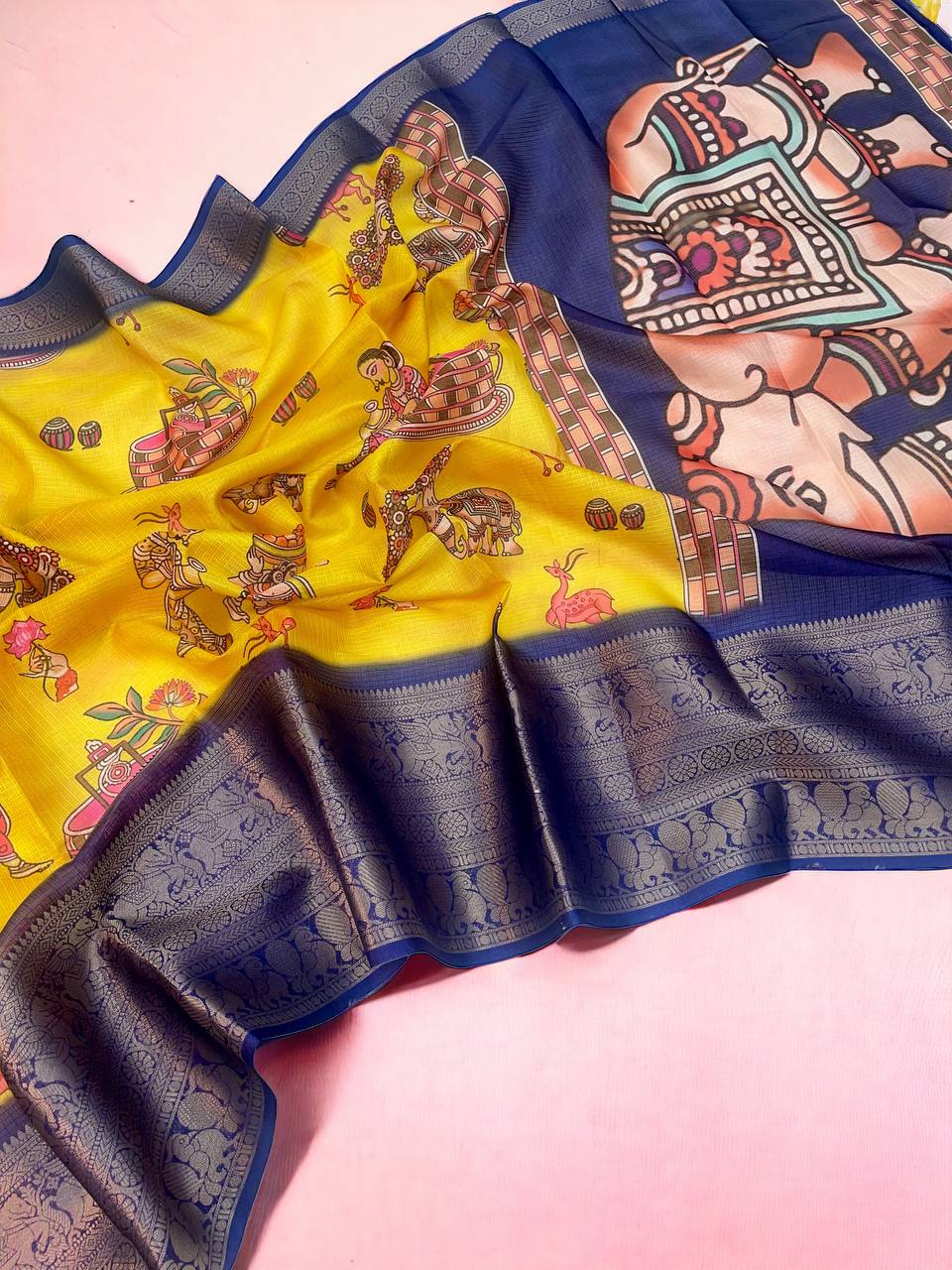 Multi Color Kota Digital Printed Saree