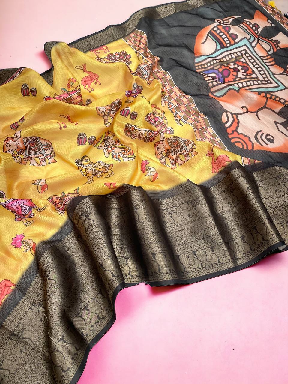 Multi Color Kota Digital Printed Saree