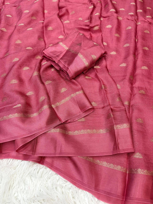 Zari Blossom Peach Silk Saree