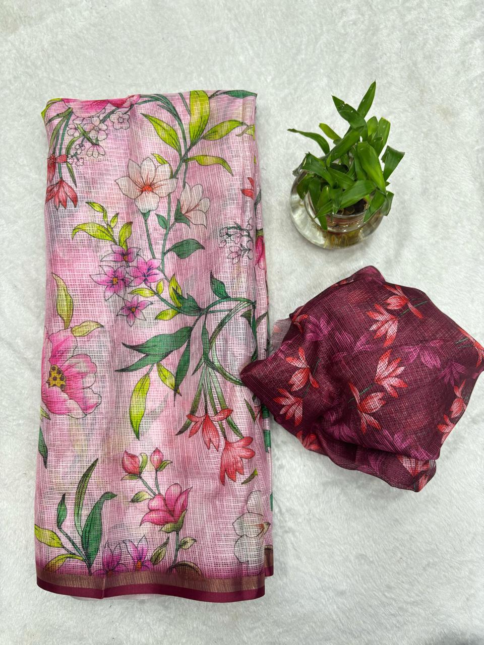 Flora Fest Rani Designer Saree