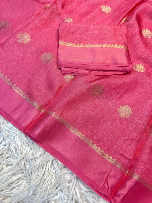 Pink Aura Zari Weave Saree