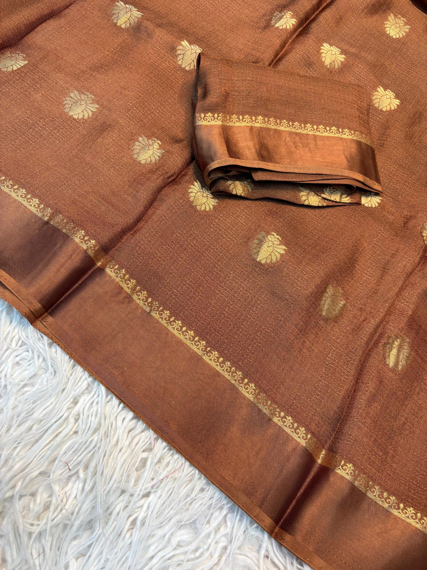 Brown Aura Zari Weave Saree