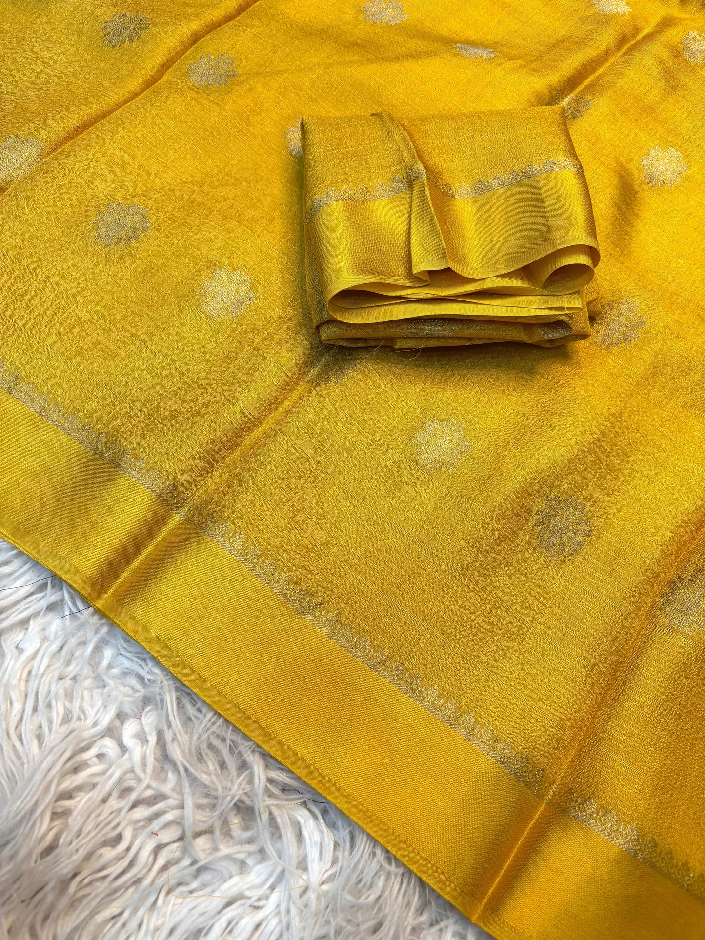 Yellow Aura Zari Weave Saree