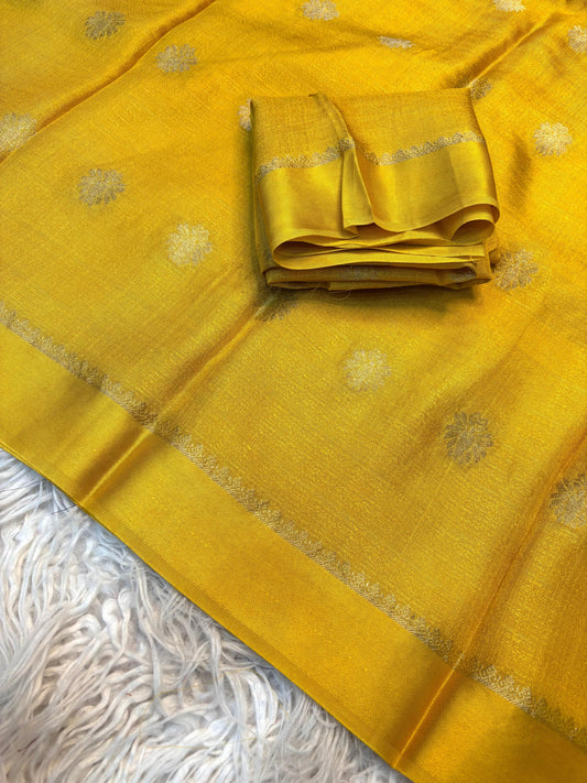 Yellow Aura Zari Weave Saree