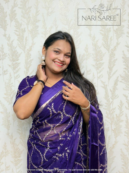 Saanvi - Purple Dream Sequin Saree