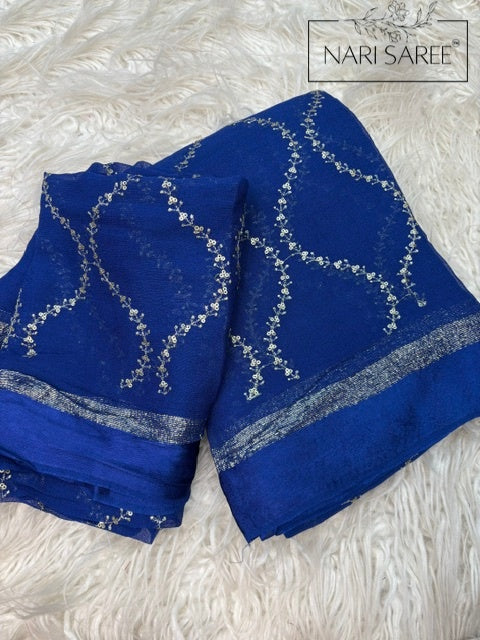 Saanvi - Navy Blue Dream Sequin Saree